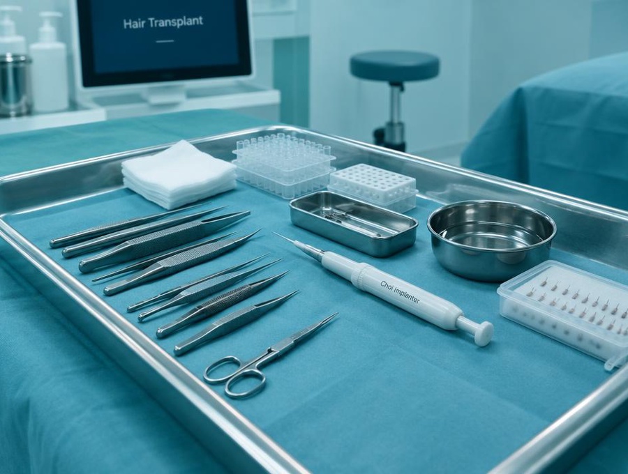 Hair transplant instruments and implanter pens